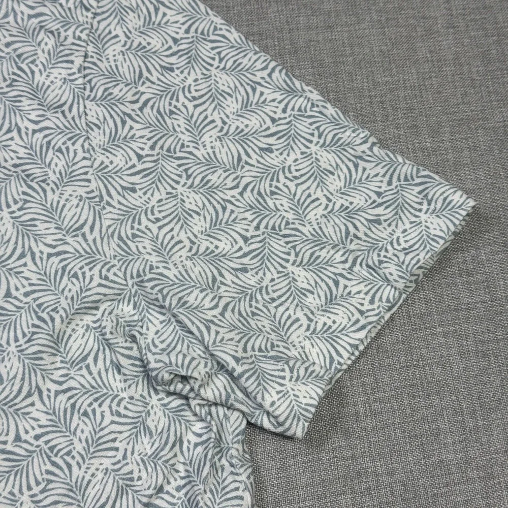 Faherty Reserve Movement Pique Polo Shirt Mens M White Floral Cotton